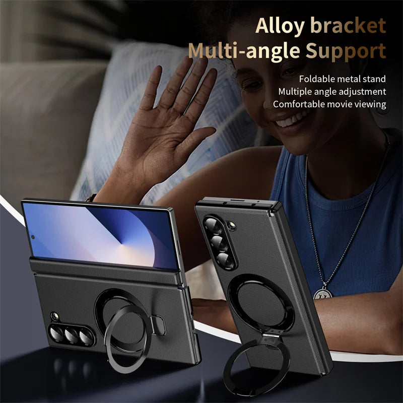 Magsafe Magnetic Hinge Case for Samsung Galaxy Z Fold 7 6 5 4 3 360 Full Protection Screen Glass Wireless Magnetic Holder Cover