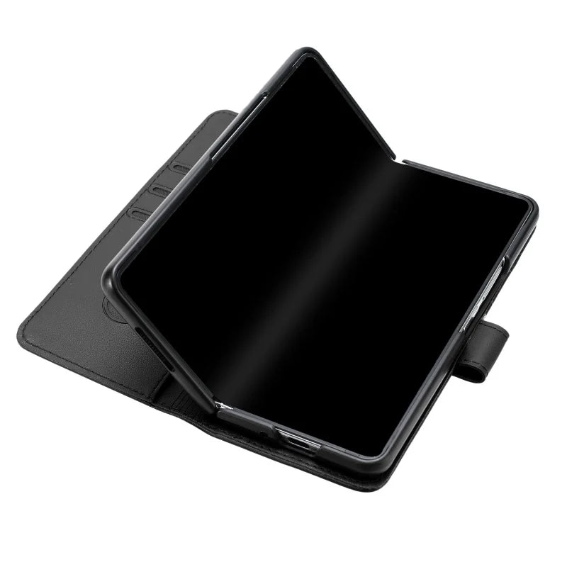 Luxury Magnetic Leather Wallet Card Phone Case for Samsung Galaxy Z Fold 6 5 4 3 Fold6 Fold5 Flip Purse Holder Cover Back Bag