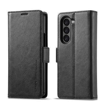 ZFold7 Magnetic Phone Case for Samsung Galaxy Z Fold 7 6 5 4 3 W22 W23 W24 RFID Blocking Card Slot Stand Buckle Pu Leather Cover