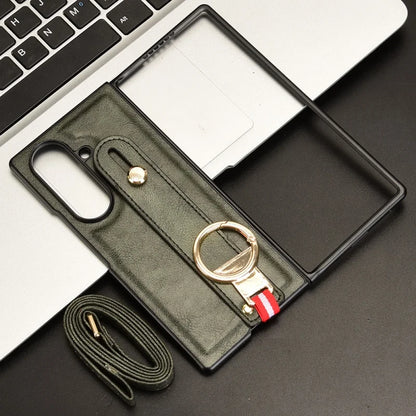 Samsung Galaxy Z Fold 7 New Anti-Shock Business Leather Wristband Cover Case For Samsung ZFold7 Non-Slip Protective Case