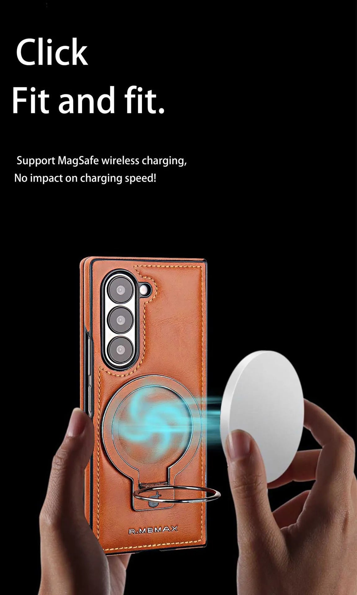 Electroplated Leather  Phone Case for Samsung Galaxy Z Fold 7 ZFold 6 5 4 3 Bracket Magnetic Wireless Charging Protective Cover