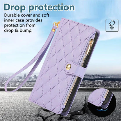 Crossbody Lanyard Leather Zip Wallet Card Slot Phone Case for Samsung Galaxy Z Fold 7 6 5 4 3 Wrist Strap Flip Stand Cover Etui
