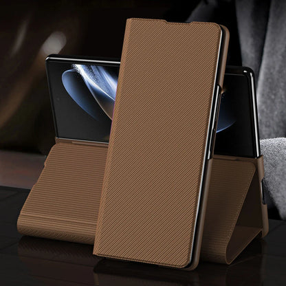 Anti-Fingerprint Leather Case for Samsung Galaxy Z Fold 7 6 5 4 5G Fold7 Fold3 Fold5 Fold4 Fold 3 2 Fold2 fold6 Cover Capa