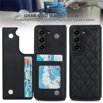 Leather Wallet Card Phone Case for Samsung Galaxy Z Fold 6 5 4 3 Fold6 Fold5 Fold4 Fold3 Shockproof Flip Stand Cover Hoesje Etui