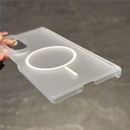 Transparent For Magsafe Magnetic Center Axis Case For Samsung Galaxy ZFold 7 Z Fold Flip 5 6 4 Hard Matte Thin Shockproof Cover