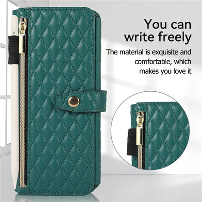 Luxury Lanyard Leather Flip Stand Phone Case for Samsung Galaxy Z Fold 7 6 5 4 3 Fold6 Fold5 Fold3 Fold4 Zip Wallet Card Cover