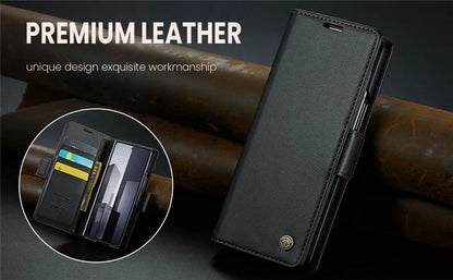 Luxury Magnetic Leather Wallet Multi Card Phone Case for Samsung Galaxy Z Fold 7 6 5 Fold6 Fold5 Shockproof Stand Cover Back Bag