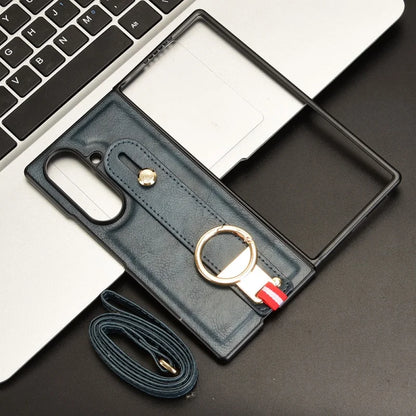 Samsung Galaxy Z Fold 7 New Anti-Shock Business Leather Wristband Cover Case For Samsung ZFold7 Non-Slip Protective Case