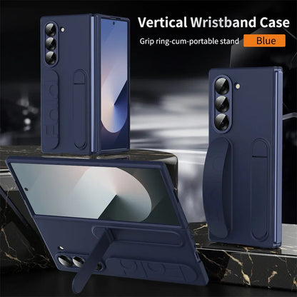 Luxury Wristband Invisible Bracket Case for Samsung Galaxy Z Fold 6 5 4 3 7 fold6 Hand Wrist Strap Folding Stand Silicone Cover