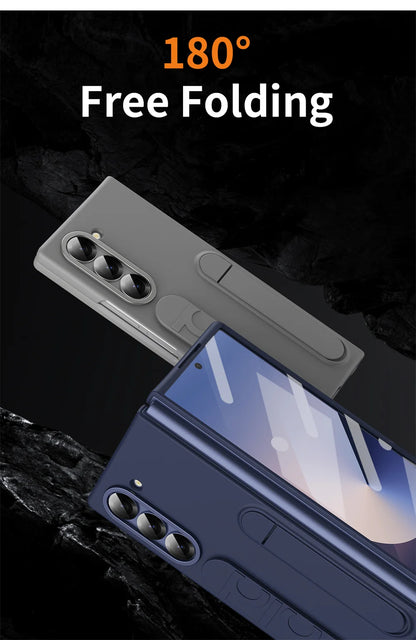 Luxury Wristband Invisible Bracket Case for Samsung Galaxy Z Fold 6 5 4 3 7 fold6 Hand Wrist Strap Folding Stand Silicone Cover