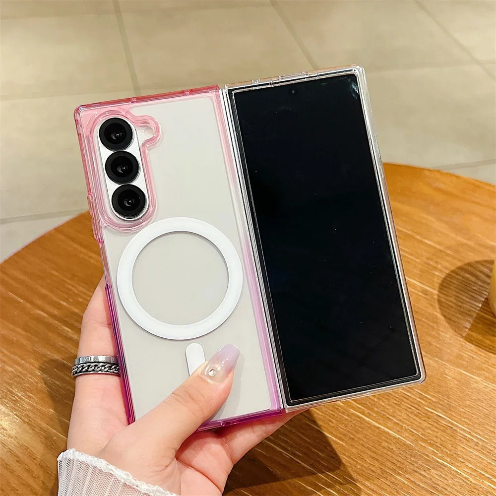 Candy Color Gradient Clear Case for Samsung Galaxy Z Fold 7 6 5 4 3