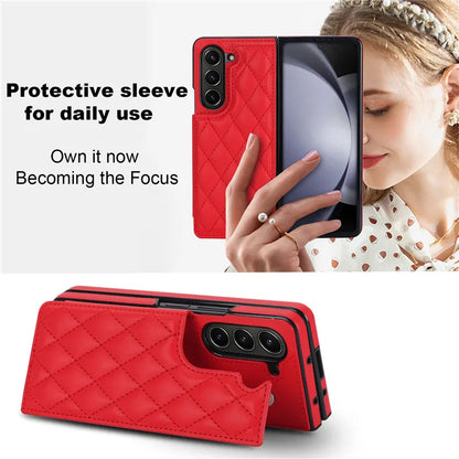 Leather Wallet Card Phone Case for Samsung Galaxy Z Fold 6 5 4 3 Fold6 Fold5 Fold4 Fold3 Shockproof Flip Stand Cover Hoesje Etui