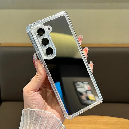 Samsung fold 7 Mirror Make Up Acrylic Airbag Bumper Case for Samsung Galaxy Z Fold 7 6 5 4 3 ZFold Hard Shockproof Ins Cover