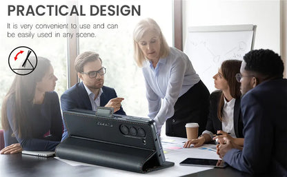 Luxury Magnetic Leather Wallet Multi Card Phone Case for Samsung Galaxy Z Fold 7 6 5 Fold6 Fold5 Shockproof Stand Cover Back Bag