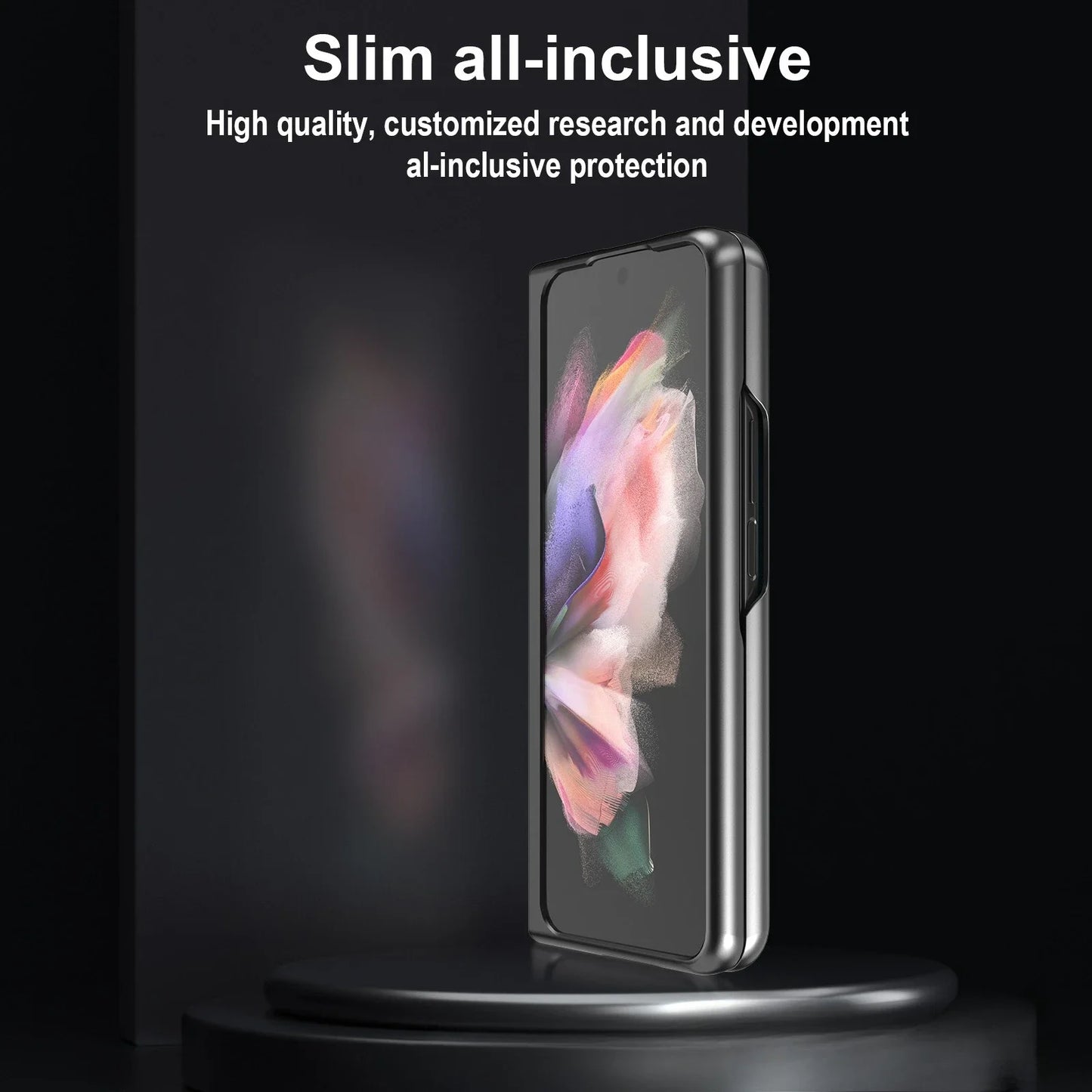 ZFold 7 Phone Case for Samsung Galaxy Z Fold 7 Fold6 5 4 3 5G Carbon Fiber Red Vertical Stripes PU Leather Slim Protective Cover