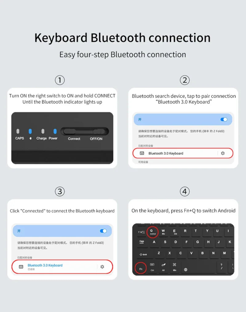 Portable Wireless Keyboard With Stand Mouse Pen