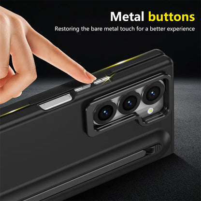 360 Full Protection Holder Phone Case for Samsung Galaxy Z Fold 7 6 5 4 3 With S Pen Slot Screen Glass Lens Holder Cover Z Fold6
