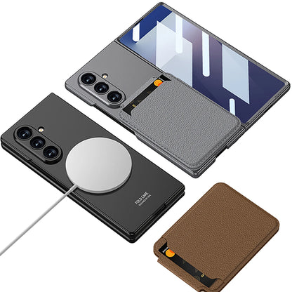 GKK Magnetic Wireless Charge Case For Samsung Galaxy Z Fold 7 6 Screen Glass Card Package Holder Cover For Galaxy Z Fold7 Case