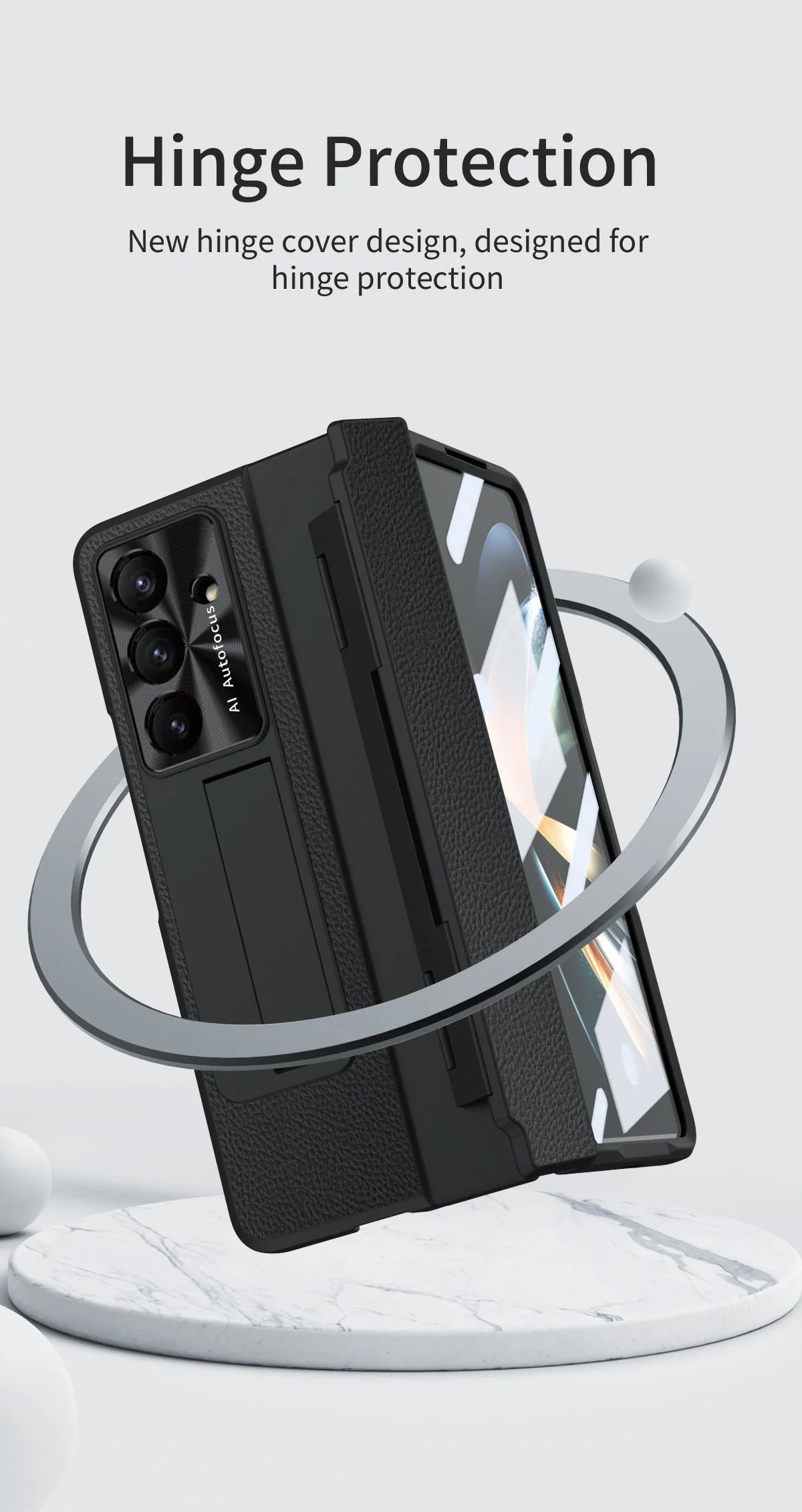 For Samsung Galaxy Z Fold 7 6 5 4 5G With Screen Protect Glass Film Luxury Leather One-Piece Plating Stand Hinge Shockproof Case