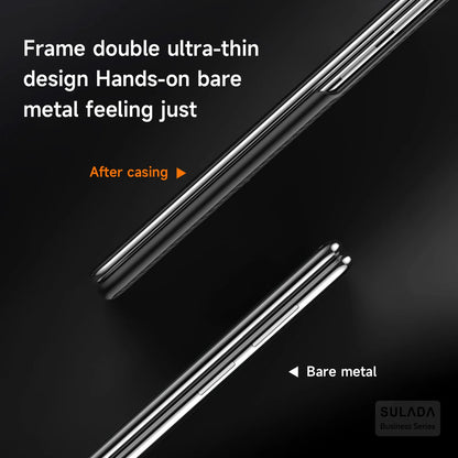 Carbon Fiber Magsafe Flip Case for Z Fold 7/6 – Leather Business Window View