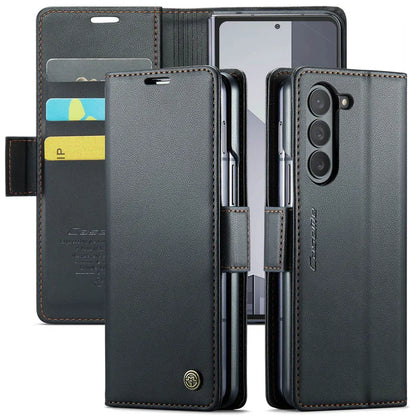 Luxury Magnetic Leather Wallet Multi Card Phone Case for Samsung Galaxy Z Fold 7 6 5 Fold6 Fold5 Shockproof Stand Cover Back Bag
