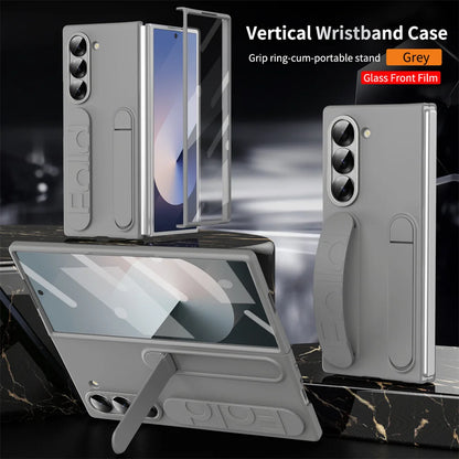 Luxury Wristband Invisible Bracket Case for Samsung Galaxy Z Fold 6 5 4 3 7 fold6 Hand Wrist Strap Folding Stand Silicone Cover