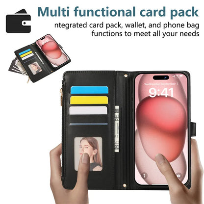 Crossbody Lanyard Leather Zip Wallet Card Slot Phone Case for Samsung Galaxy Z Fold 7 6 5 4 3 Wrist Strap Flip Stand Cover Etui