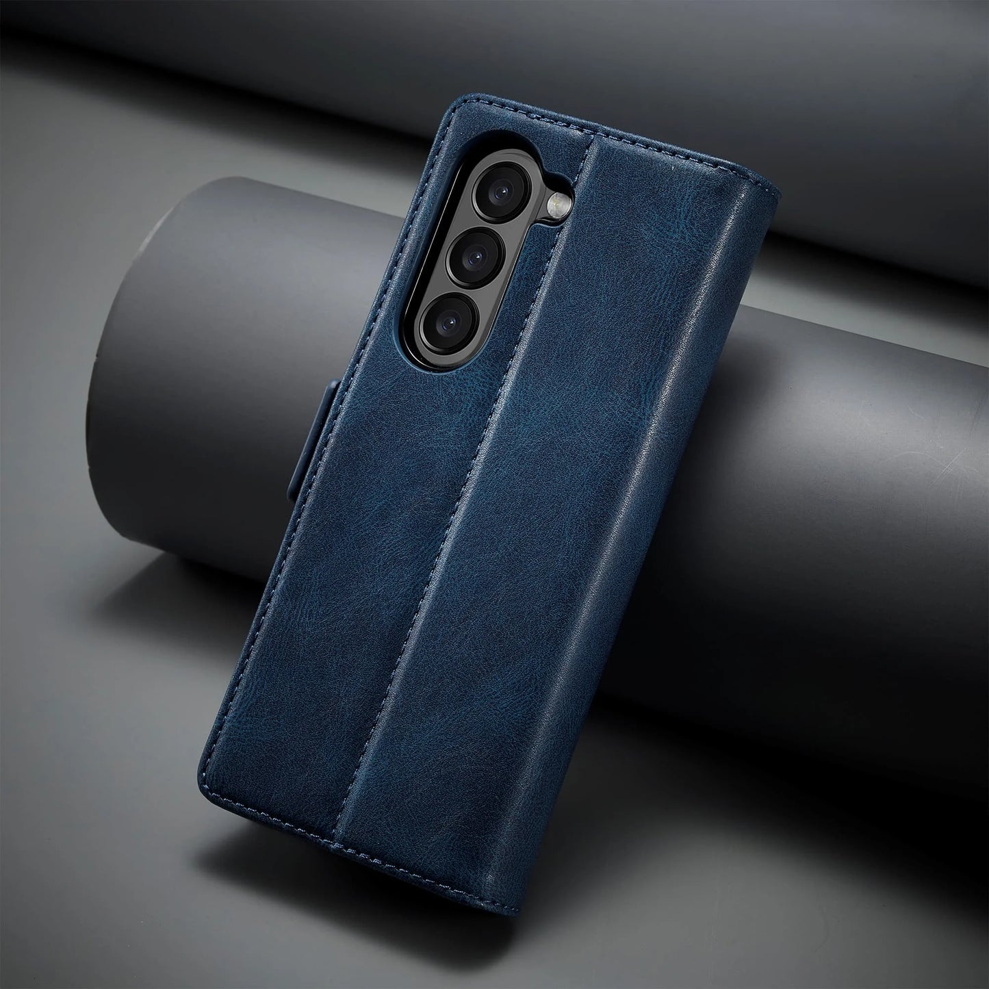 ZFold7 Magnetic Phone Case for Samsung Galaxy Z Fold 7 6 5 4 3 W22 W23 W24 RFID Blocking Card Slot Stand Buckle Pu Leather Cover