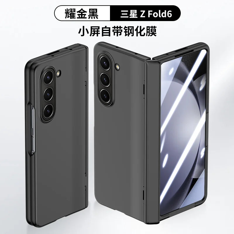 Skin Sensitive PC Magnetic Hinge Case For Samsung Galaxy Z Fold 6 5 4 3 7 5G Screen Glass 360 All Inclusive Protective Cover