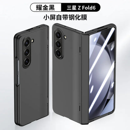 Skin Sensitive PC Magnetic Hinge Case For Samsung Galaxy Z Fold 6 5 4 3 7 5G Screen Glass 360 All Inclusive Protective Cover