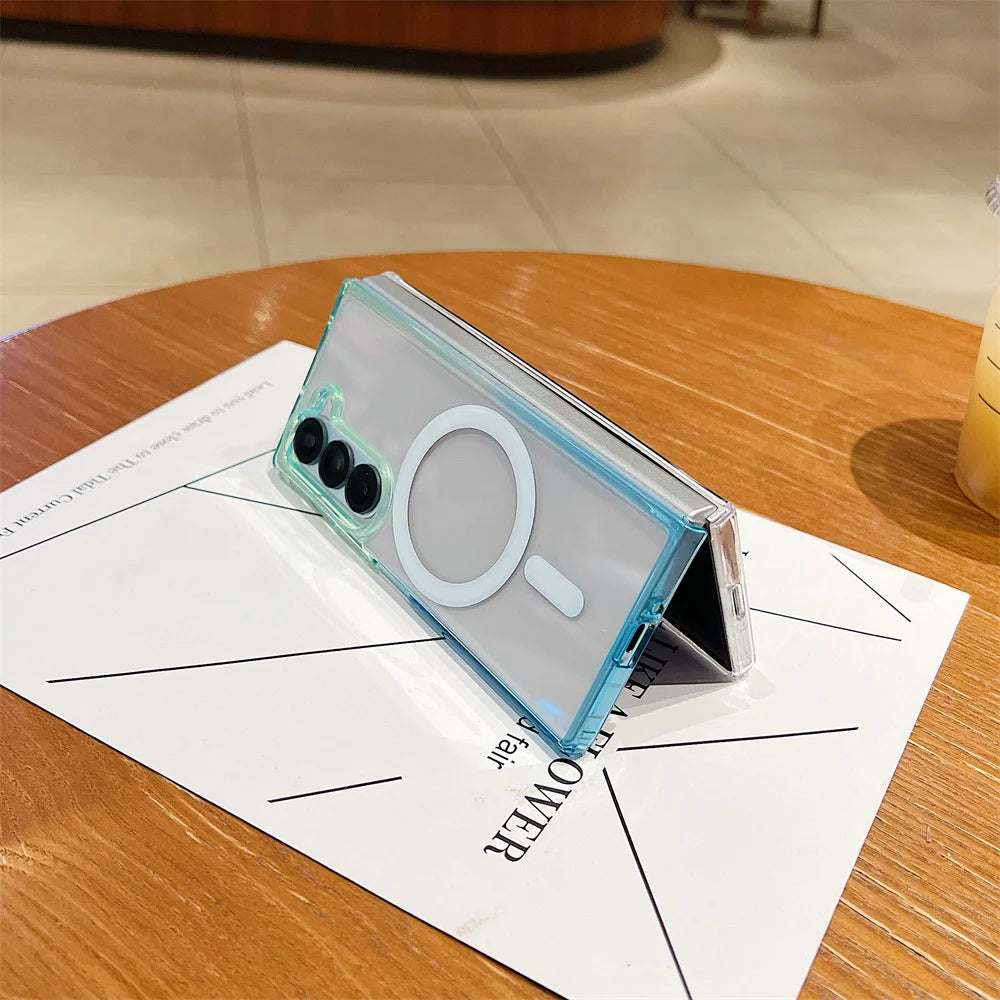 Candy Color Gradient Clear Case for Samsung Galaxy Z Fold 7 6 5 4 3