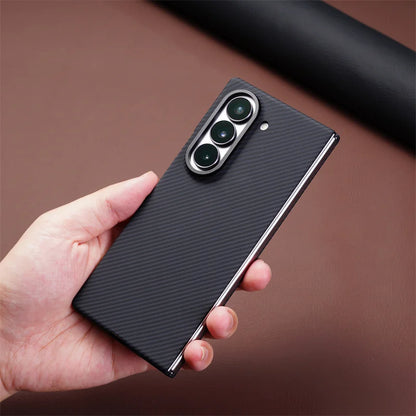 Luxury Carbon Fiber MagSafe Case for Samsung Galaxy Z Fold 3 4 5 6 7 360Full Protection Screen Glass Alloy Lens Shockproof Cover