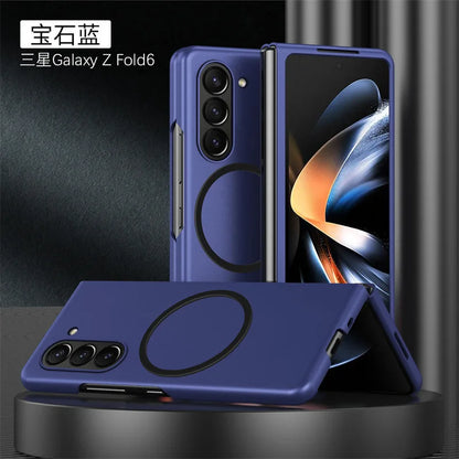 Ultra Thin Folding Skin Mobile Phone Case For Samsung Galaxy Z Fold 7 Magnetic Suction PC Matte Bumper Hard Cover