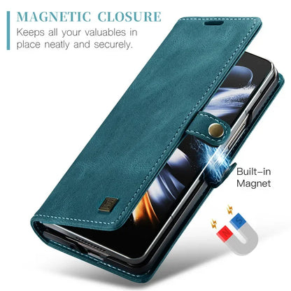 Retor Magnetic Leather Wallet Card Slots Phone Case for Samsung Galaxy Z Fold 7 6 5 4  Fold6 Fold5 Fold4 Flip Stand Cover Bag