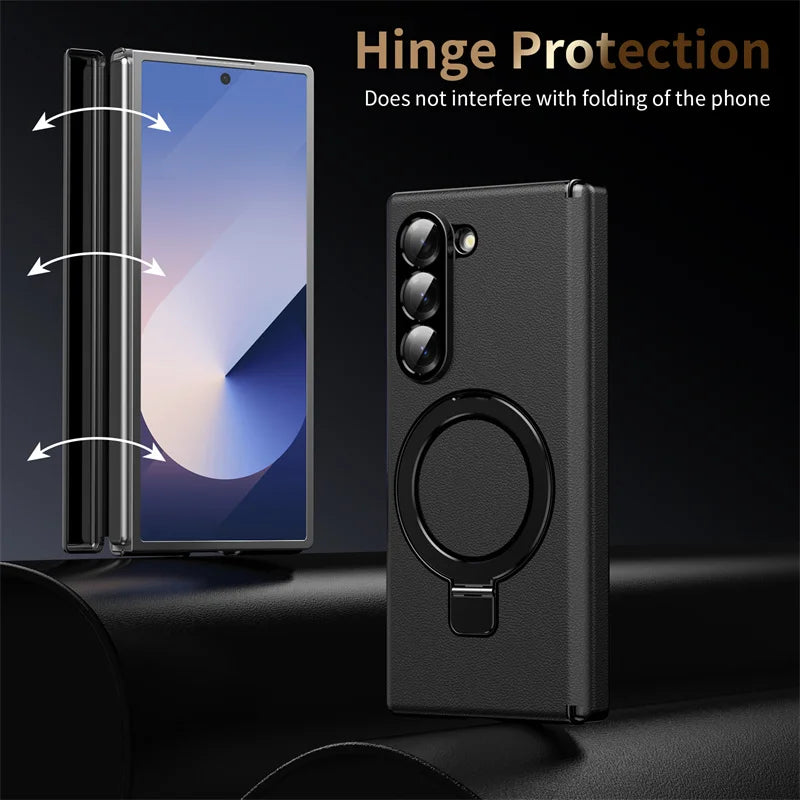 Magsafe Magnetic Hinge Case for Samsung Galaxy Z Fold 7 6 5 4 3 360 Full Protection Screen Glass Wireless Magnetic Holder Cover