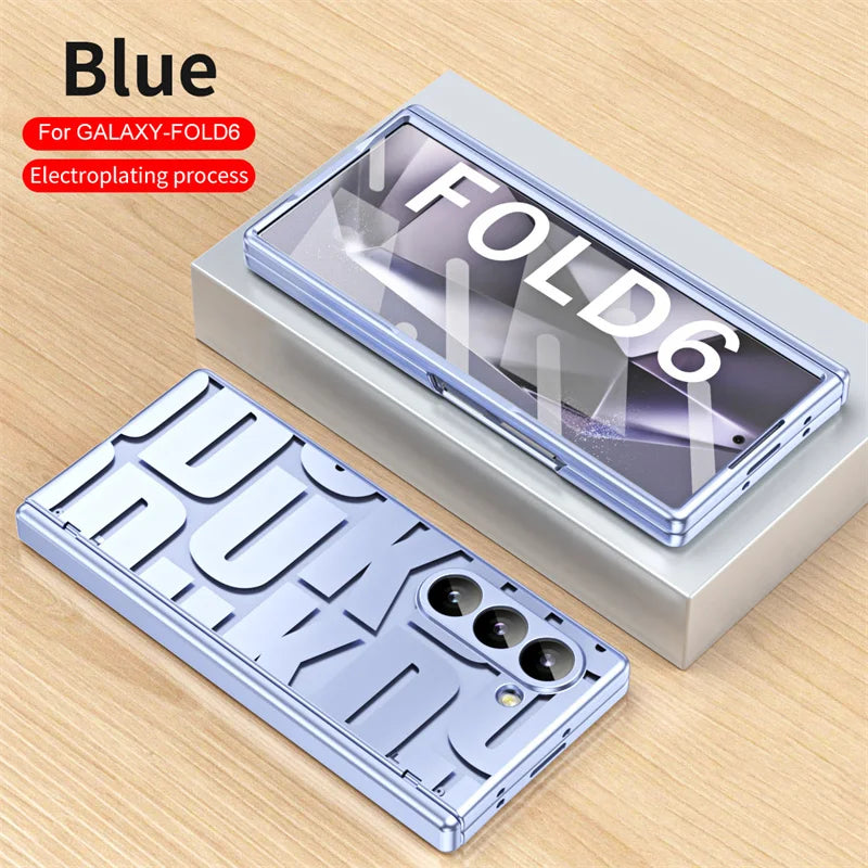 For Samsung Z Fold 3 4 5 6 5G Luxury Fashion Hinge Folding Phone Case For Samsung Z Fold 6 7 5G Trendy PC Back Cover Protective