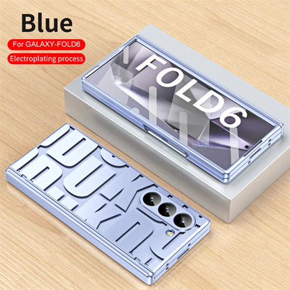 For Samsung Z Fold 3 4 5 6 5G Luxury Fashion Hinge Folding Phone Case For Samsung Z Fold 6 7 5G Trendy PC Back Cover Protective