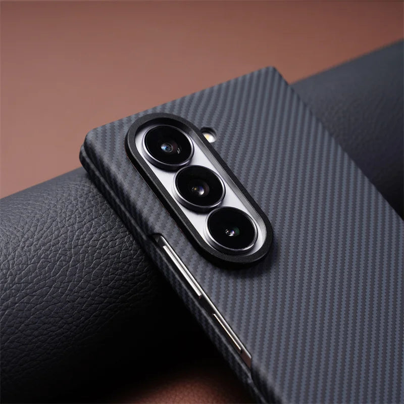 Luxury Carbon Fiber MagSafe Case for Samsung Galaxy Z Fold 3 4 5 6 7 360Full Protection Screen Glass Alloy Lens Shockproof Cover