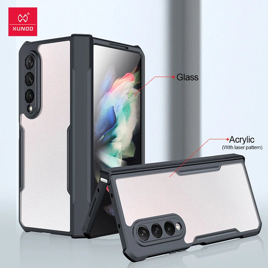 Samsung Galaxy Z Fold 3 4 5 6 Fold 7 Foldable Case Airbag Anti-drop Camera Protect Acrylic&TPU