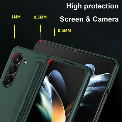 Invisible Bracket Stand Shockproof Phone Case For Samsung Galaxy Z Fold 7 ZFold 6 5 4 3 Protective Full Cover+Pen Slot Holder