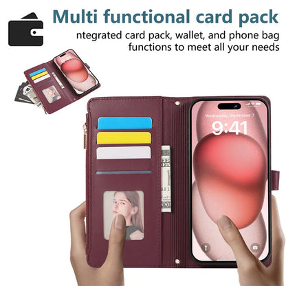 Crossbody Lanyard Leather Zip Wallet Card Slot Phone Case for Samsung Galaxy Z Fold 7 6 5 4 3 Wrist Strap Flip Stand Cover Etui