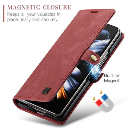 Retor Magnetic Leather Wallet Card Slots Phone Case for Samsung Galaxy Z Fold 7 6 5 4  Fold6 Fold5 Fold4 Flip Stand Cover Bag