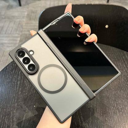 Magsafe Case For Samsung Galaxy Z Fold 7 Translucent Hinge Folding Shockproof Magnetic Wireless Charging Cover Accessories Funda
