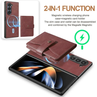 MagSafe Wireless Charging Wallet Card Phone Case For Samsung Galaxy Z Fold 7 6 5 4 3 Fold7 Fold6 Fold5 Flip Purse Holder Cover