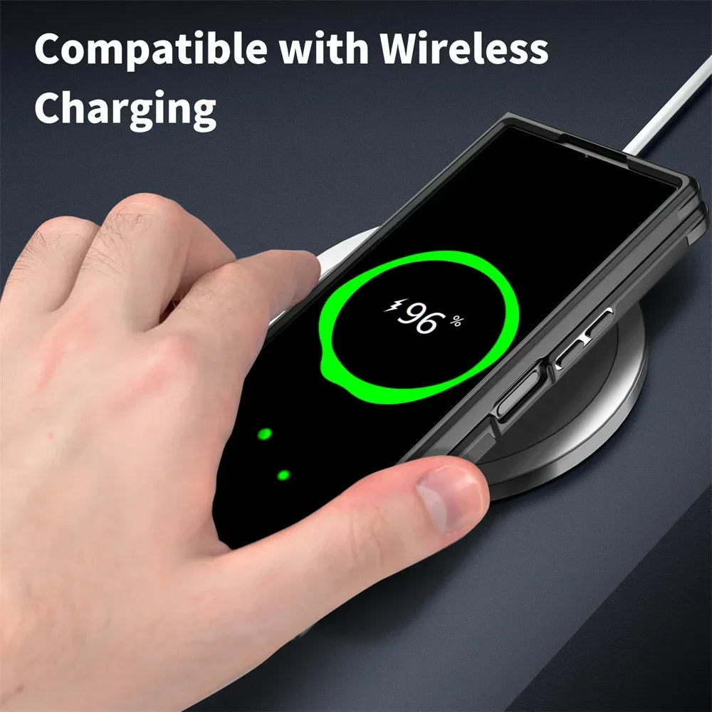 Luxury Slide Camera Protection Phone Case For Samsung Galaxy Z Fold 7 6 5 Fold6 Fold4 Fold5 ZFold7 Shockproof Armour Back Cover