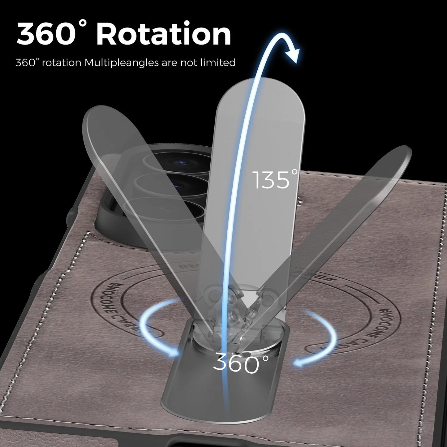 Fold 7 Strong Magnetic Phone Case for Samsung Galaxy Z Fold 7 6 5 4 3 Wireless Charging Metal Rotating Bracket Pu Leather Cover