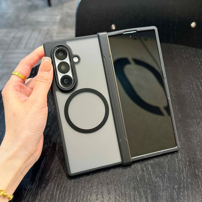 Magsafe Case For Samsung Galaxy Z Fold 7 Translucent Hinge Folding Shockproof Magnetic Wireless Charging Cover Accessories Funda