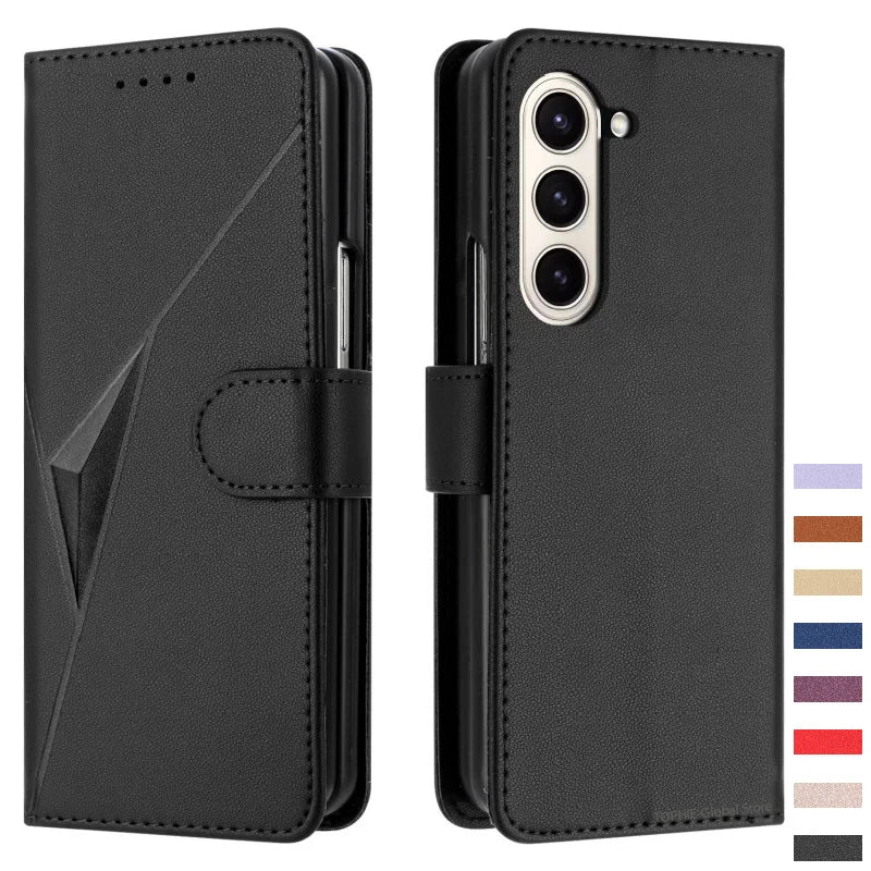 Luxury Magnetic Leather Wallet Card Phone Case for Samsung Galaxy Z Fold 6 5 4 3 Fold6 Fold5 Flip Purse Holder Cover Back Bag