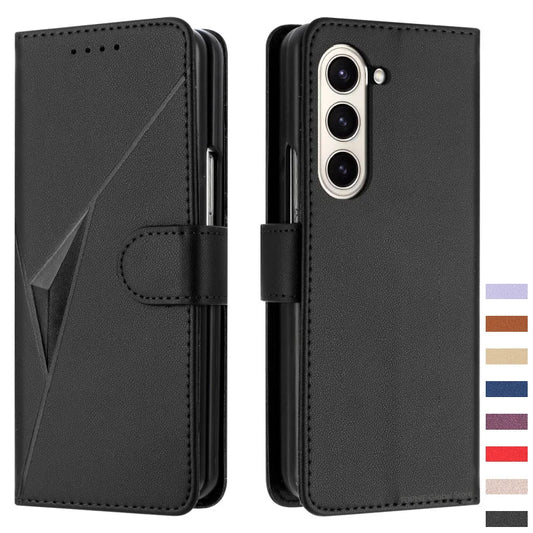 Luxury Magnetic Leather Wallet Card Phone Case for Samsung Galaxy Z Fold 6 5 4 3 Fold6 Fold5 Flip Purse Holder Cover Back Bag