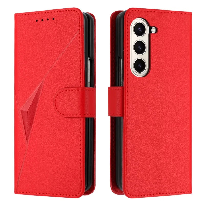 Luxury Magnetic Leather Wallet Card Phone Case for Samsung Galaxy Z Fold 6 5 4 3 Fold6 Fold5 Flip Purse Holder Cover Back Bag